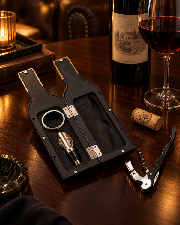 Coffret tire-bouchon en forme de bouteille de vin