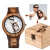 Montre photo en bois personnalisé + coffret en bois gravé – Image 2