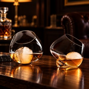 2 verres à Whisky toupie