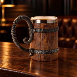Chope à bière en bois 500ml