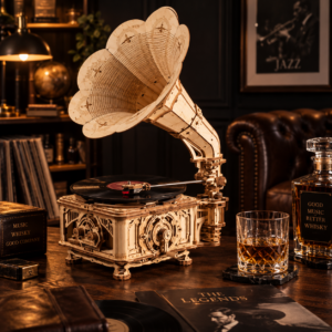 Maquette en bois 3D Gramophone DIY
