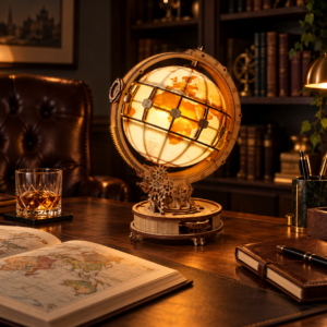 Le Monde à Construire – Globe lumineux en bois 3D DIY